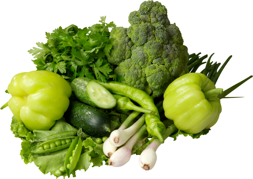 Assorted green vegetables